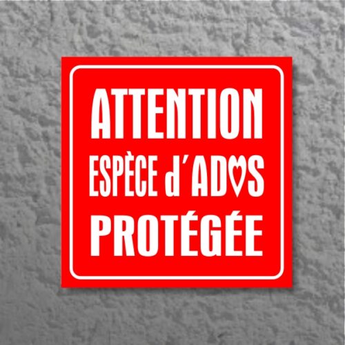 Panneau porte espèce d'ado protégée Panneau espèce d'ados protégée