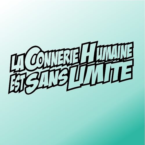 Sticker adhésif La connerie humaine est sans limite Sticker adhésif La connerie humaine
