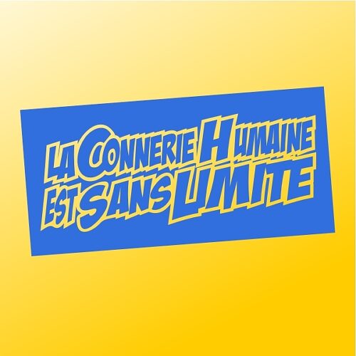 Autocollant L'avenir appartient à ceux qui rêvent Sticker message La connerie humaine est sans limite