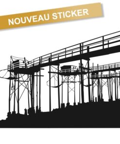 Sticker adhésif d'un Grand carrelet de la cote Atlantique; sticker marin pour la décoration murale, à coler sur un mur une baie, une vitrine, stickers sur mesure decorenkit Oléron